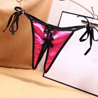 Sexy Women Silk Satin Thong G-String Panties Lingerie-Underwear Crotchles T-Back