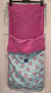 Jojo Maman Bebe COSY TOES turquoise fleece lined waterproof buggy cosy/foot muff - Picture 1 of 7