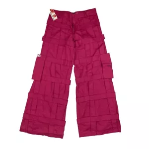 Pantaloni cargo vintage Criminal Damage rosa caldo reticolo punk goth rave - Foto 1 di 2