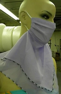 MASCHERA PROTEZIONE VISO TRASPARENTE ADULTI ADOLESCENTI sciarpa collo schiena aperto con rifiniture - LAVANDA - Foto 1 di 5