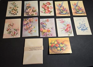Vintage Rust Craft Floral Note Cards & Envelopes Lot 1947-48 Unused Post-WWII - Picture 1 of 21