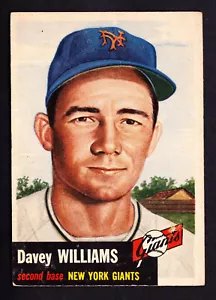 1953 TOPPS #120 DAVEY WILLIAMS GIANTS - Picture 1 of 2