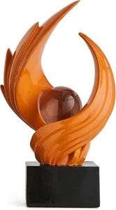 Orange Modern Swirl Abstract Statue, Minimalist Decor for Living Room, Office - Bild 1 von 42