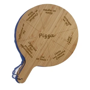 Tagliere Spianatoia Rotondo In Legno Bambù Personalizzato Da Cucina Impastatrice - Foto 1 di 5
