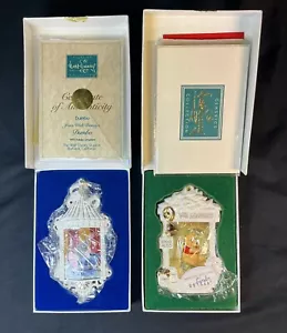 Walt Disney Collectors Society 1995 Dumbo & 1996 Winnie the Pooh Ornaments (REZ) - Picture 1 of 9