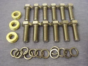 Ford Essex V6 STAINLESS STEEL HEX Head Exhaust Manifold Bolt & Brass Washer Kit - Picture 1 of 5