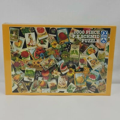 FX SCHMID 1000 Piece Puzzle Summer Harvest / Old Fashioned Seed Packs NEW Sealed - Image 1 of 4