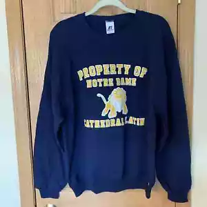Vintage Property of Notre Dame Catgedral Latin Sweatshirt Russell Athletic L DS - Picture 1 of 5