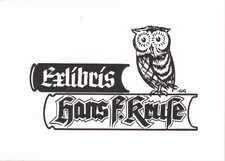 exlibris von E. Aulitzky op 9 . P 7 Eule Eulen