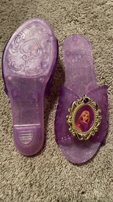 DISNEY PRINCESS RAPUNZEL DRESS UP SHOES GIRLS COSTUME PLAY PURPLE GOLD - Image 1 of 3