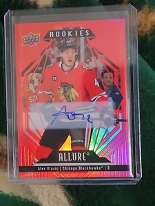 ALEX VLASIC - ALLURE ROOKIES (RED RAINBOW AUTO) #129. 2022-23 Upper Deck Allure.