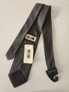 NWT Joseph Abboud Men's 100% Silk Tie Black Bronze Stripes Made In Italy Necktie - Picture 1 of 4