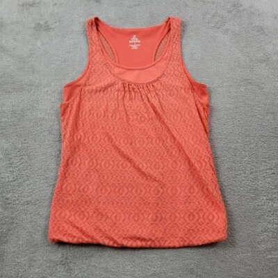 Prana Sway Tank Top Womens Small Orange Razor Back Lined Layered Athleisure - Image 1 of 4