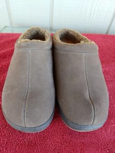 Tempurpedic Arlow Men's 13 EE Wide Brown Faux Suede Comfort Slippers - Picture 1 of 12