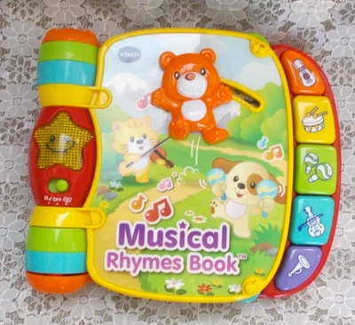 V-Tech Musical Rhymes Book Interactive Toy – Lights & Sounds – Works - Image 1 of 4