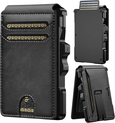 furid Smart Wallet For Men Slim: RFID Geldbörse, Schwarz Onyx Leder  - Bild 1 von 4