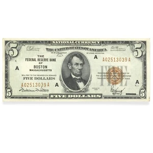 $5 Dollar United States National Currency 1929 FR. 1850-A - Picture 1 of 2