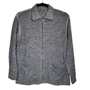 Ermenegildo Zegna Mens Heather Blue Retro Inspired Full Zip Wool Sweater Size M - Imagen 1 de 10