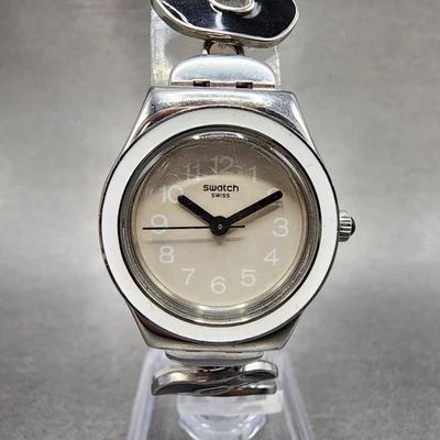 Swatch Irony Pinussina Watch Women 25mm Cream Dial Steel Round YSS256G New Batt - Image 1 of 4