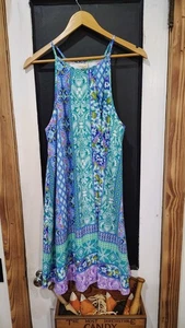Vestido midi mujer rosa búho diseño multicolor estampado talla grande - Imagen 1 de 5