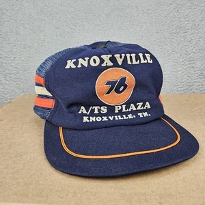 Sombrero de camionero Union 76 vintage de 3 rayas hecho a gasolina en EE. UU. Snapback Knoxville Tenn - Imagen 1 de 8