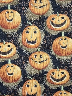 Тканевая отражающая тыква Springs Creative от Tim Coffey 1 ярд 44 дюйма CP46752 - Изображение 1 из 3