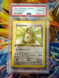 POKEMON 1999 1ST EDITION JUNGLE KANGASKHAN #21 NON HOLO PSA GEM MINT 10 - Picture 1 of 2