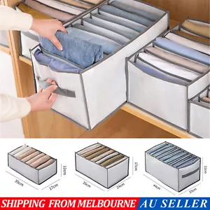 New 7/9 Grids Storage Bag Clothes Jeans Pants Drawer Organizer Wardrobe Boxes - Picture 1 of 13