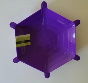 New Halloween Plastic Party Serving Platter Spider Web 4 Purple Platters - Picture 1 of 2