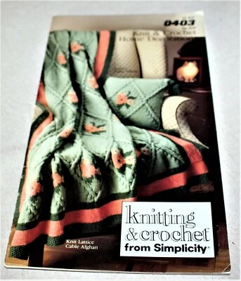 Simpliclty: KNIT & CROCHET HOME DECORATION / AFGHANS Book #0403 Guc Pillows Too - Image 1 of 4