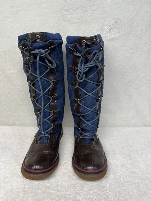 Botas Pajar US10 Agarre Azul/Denim Marrón Con Cordones Botas Altas de Invierno Forradas para Mujer Foto 1 de 4