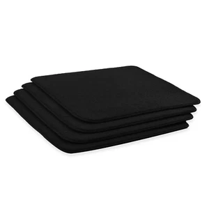 Set of 4 Black Polyester Reversible Absorb Moisture Solid Dish Drying Mat - Picture 1 of 5