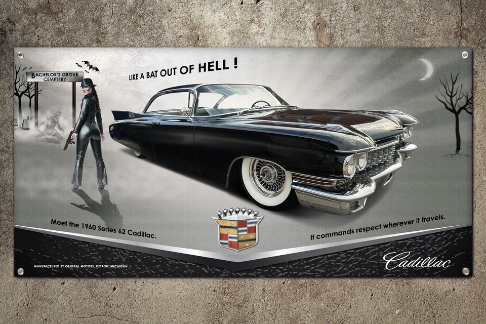 Custom 1960 Series 62 Cadillac Garage Banner 2ft x 4ft - Image 1 of 1