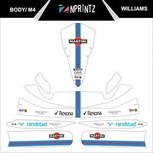 KIT COMPLETO DE PEGATINAS DE KART M4 WILLIAMS - KARTING - OTK - EVK M4 - Imagen 1 de 3