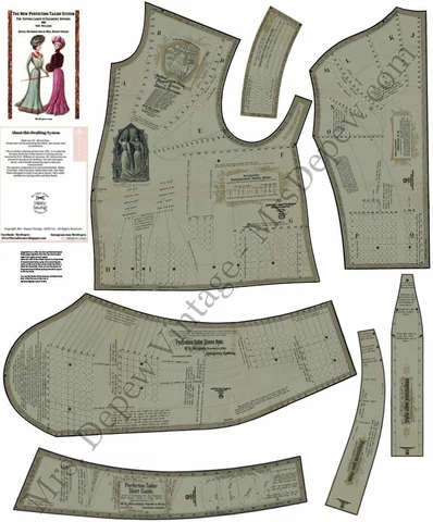 The New Perfection Tailor System of Cutting Bodice Draft Vintage Sewing Pattern Cover