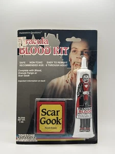 Vtg Dracula Blood Kit Halloween Creations 1oz Costume Makeup 1980s New Old Stock - Picture 1 of 9