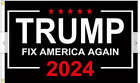 Donald Trump Flag FREE SHIPPING 2024 Don Jr Fix America Again Sign Poster 3x5'