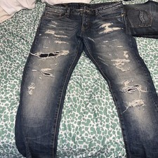 Cult of Individuality Jeans Men's Blue Denim Greaser Button Fly 36 X 34