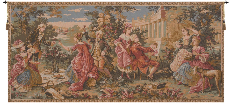 Dejeuner Champetre French Tapestry | Jacquard Woven Medieval Wall Art - Image 1 of 4