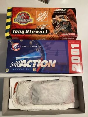 NASCAR 2001 Action Racing #20 Tony Stewart Jurassic Park 3 1/24 coche diecast X8 Foto 1 de 4