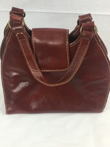 Leather Purse With Extra Strap Made In Italy Sharp Looking Unbranded Four Pocket - Picture 1 of 8