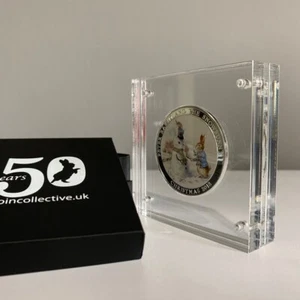 Peter Lapin + Snowbunny Plaqué Argent Médaille Édition Limitée Écran Et Cadeau - Picture 1 of 7