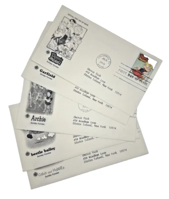 Sunday Funnies Series / FDC First Day Issue Envelopes / Lot of 5 - Image 1 of 4