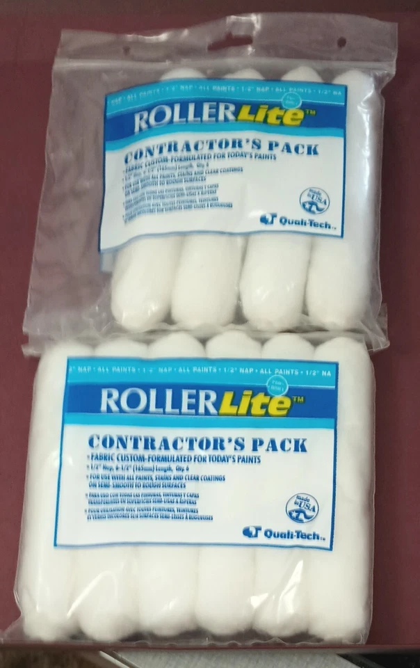 Mini rodillos de pintura para siesta de 1/2” de tela tejida Quali-Tech de 6,5" de longitud de 10 piezas todas las pinturas Foto 1 de 4