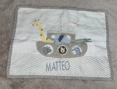 Funda de almohada Arca de Noé 12” x 16” "Matteo" nueva sin etiquetas Foto 1 de 4