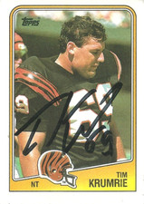 Tim Krumrie Cincinnati Bengals/ Wisconsin Personally Autographed Card