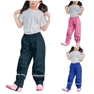 Childrens RainTrousers Thin WaterProof Breathable Comfortable Outdoor Rain Pants - Picture 1 of 22