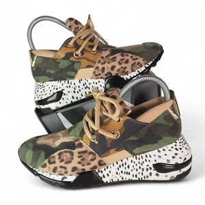 Steve Madden Cliff Wedge Fashion Sneakers 'Leopard Camo' Women's 8M - Picture 1 of 11