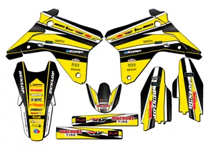 2005-2006 RMZ 450 VIGOR Yellow Senge Graphics Kit Compatible with Suzuki - Foto 1 di 4