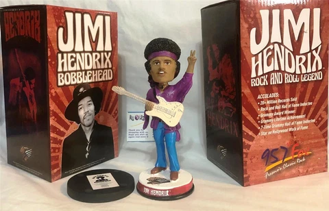 2019 FRESNO GRIZZLIES JIMI HENDRIX "WOODSTOCK" ROCK N ROLL SGA BOBBLEHEAD ~ NIB Cover